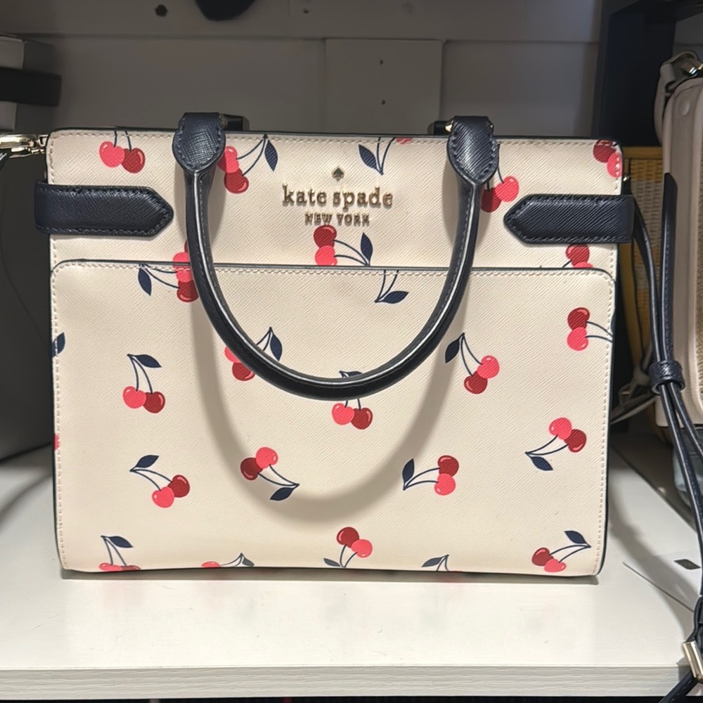 Kate Spade Cream and Blue Satchel only used once